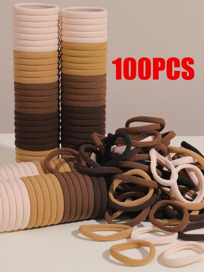 200قطعة/100قطعة/50قطعة/30قطعة/20قطعة شريط رأس للفتيات، شريط رأس مطاطي أسود بلون أحادي للاستخدام اليومي، بسيط ومتين، شريط رأس ذيل حصان سميك، طراز بسيط وأنيق، مرونة عالية وملحقات شعر خالية من الخياطة مناسبة للحياة اليومية، شعر الاستحمام، الشعر المتكسر، هداي