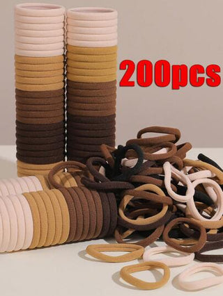 200قطعة/100قطعة/50قطعة/30قطعة/20قطعة شريط رأس للفتيات، شريط رأس مطاطي أسود بلون أحادي للاستخدام اليومي، بسيط ومتين، شريط رأس ذيل حصان سميك، طراز بسيط وأنيق، مرونة عالية وملحقات شعر خالية من الخياطة مناسبة للحياة اليومية، شعر الاستحمام، الشعر المتكسر، هداي