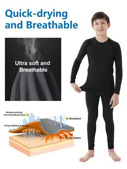 HOPLYNN بنطلونات كم طويل مضغوطة للأولاد(4 قطع)، تجف سريعًا ملابس رياضية للجري و التمرينات الرياضية