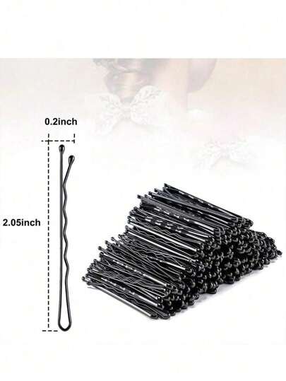 200 قطعة/ 100 قطعة/ 50 قطعة/ 20 قطعة. مشابك شعر بسيطة باللون الأسود للفتيات والأطفال ملحقات الشعر، مشبك شعر أسود بخطوط صغيرة، مشبك شعر أسود متموج صلب، مشبك شعر ثابت للسيدات. مناسب للحياة اليومية والمكياج والشعر والهدايا في عيد الميلاد ورأس السنة والشريط ا