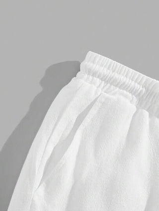 HIMLAND بنطلون ذكور أحادي اللون بسيط مُنسوج لليوم