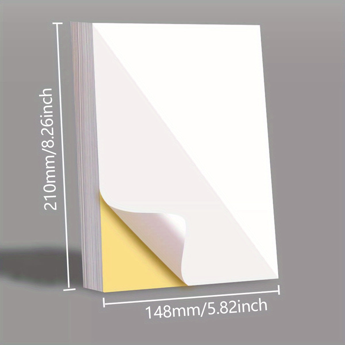 50 ورقة ورق طباعة ليزر بلمسة مطفأة بحجم A5، ورق ملصقات كامل الورقة بوزن 80 جرام للطابعة بالبصمة/الطابعة بالبصمة، ملصق قابل للطباعة بحجم 14.78x20.98 سم