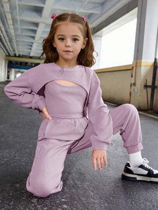 تيشيرتات بناتي طقم هودي بلون صلب وسترة خزان وبنطلون جوجر للبنات الصغيرات، مناسب للارتداء اليومي والكاجوال والمدرسة في الصيف والخريف، ملابس التنس، إكسسوارات صيفية ضرورية للفتيات الرائعات، متعددة الاستخدامات، مطابقة الأم والابنة، مطابقة الأخوات