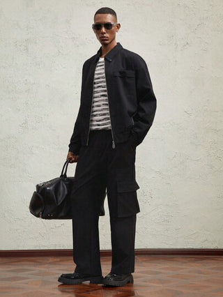 AKNOTIC Business Casual قميص رجالي بتصميم مبطن ضيق من القماش المنسوج، كاجوال