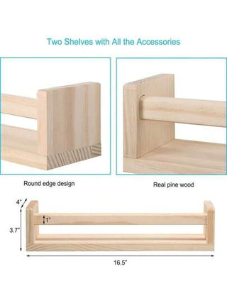1 رف كتب عائم للروضة ، رفوف جدارية مصنوعة من خشب صلد لديكور الروضة لكتب،ألعاب وأدوات التخزين والتنظيم في الحمام وديكور الغرفة