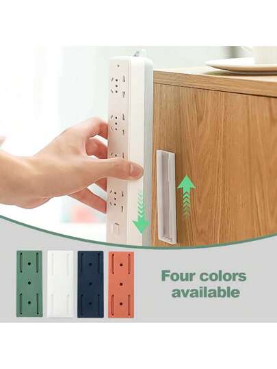حامل المقبس اللاصق بدون ثقب 2/4/8قطع، مثبت المقبس المكتبي، حامل شريط الطاقة للتركيب على الحائط للمنزل والمكتب، مثبت المقبس المكتبي اللاصق الذاتي لموجهات الواي فاي وأجهزة التحكم عن بعد للمطبخ والمنزل والمكتب لإدارة الكابلات