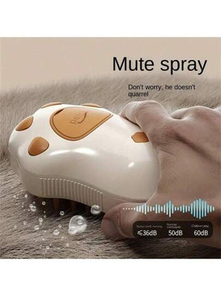 1 قطعة فرشاة بخار كهربائية 3في1 - أداة تجميل نهائية مع تنظيف ذاتي، شعيرات تدليك من السيليكون، إزالة الشعر وعناية بالفراء للقطط والكلاب - تصميم أنيق على شكل نعل