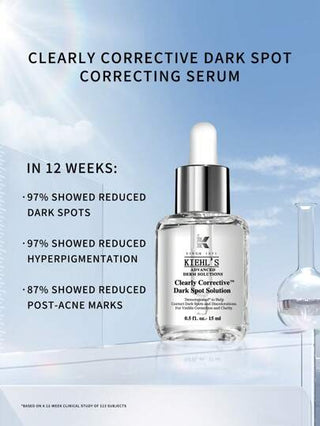 Kiehl's محلول تصحيح البقع الداكنة - يقلل من تصبغ الجلد والعلامات ما بعد حب الشباب - مقاس 0.5 أونصة سائلة/15مل حجم صغير