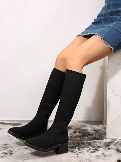 بوت كاجوال مريحة للحفلات ذات بُطين سميك للنساء بنمط الإنزلاق