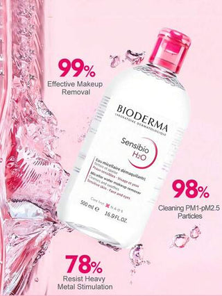 Bioderma ماء التنظيف الخفيف للوجه متعدد الاستخدامات (منظف للوجه ، مزيل للمكياج وتنظيف العيون والشفاه) ، 500مل