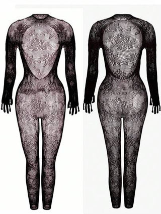 لانجيري حريمي ملابس داخلية جذابة للجسم بكمام طويل و بدون قماش داخلي، قطعة واحدة، شبكية مثقوبة مرئية، ليوم الحب، ملابس السباحة والملابس النسائية