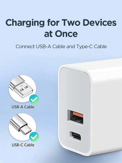 شاحن سريع USB-C قوة 20 واط ، عبوة 1 أو 2 أو 3 قطع، شاحن فائق السرعة متوافق مع الأيفون والآيباد واللوحات، سلامة وتوافق شامل مناسب للسفر والمكتب والسكن والمنزل متعدد المنافذ والمحول