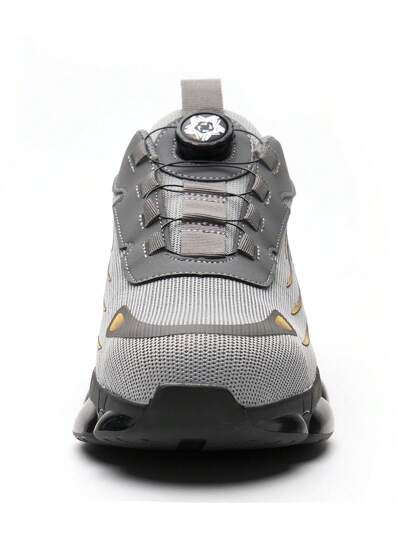 أحذية أمان مع إبزيم دوار، بدون أربطة، مضادة للتحطيم، مضادة للثقب وقابلة للتهوئة للصيف