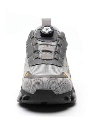 أحذية أمان مع إبزيم دوار، بدون أربطة، مضادة للتحطيم، مضادة للثقب وقابلة للتهوئة للصيف