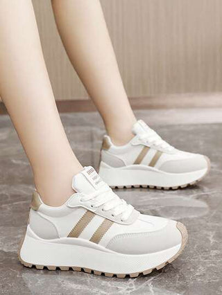 أحذية نساء رياضية ربيع صيف 2024 الجديدة، أحذية رياضية سميكة القاعدة تنفس عادية، أحذية متعددة الاستخدامات مانعة للانزلاق