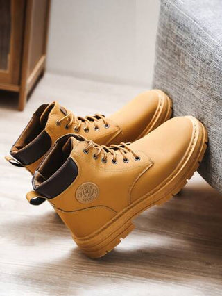 بوت صفراء كبيرة كلاسيكية مناسبة للرجال للارتداء اليومي