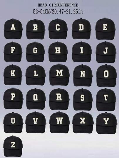 قبعة بيسبول للأطفال 1قطعة، قبعة كاجوال خفيفة الوزن قابلة للتنفس متعددة الوظائف، متوفرة ب-26 حرف، مناسبة للأولاد والبنات للارتداء في يوم العودة إلى المدرسة
