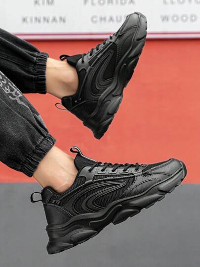 أحذية التنزه عالية الراحة والخفيفة للرجال، بنمط رسومات الأحرف مع تصميم أزياء رياضية كاجوال