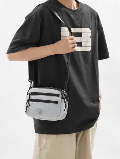 حقيبة كروس بودي للرجال متعددة الطبقات من القماش الأكسفورد، حقيبة رجالية كاجوال بسعة كبيرة للهالوين وعيد الميلاد والخريف والجامعة، حقيبة متقاطعة للرجال، حقيبة جانبية هدايا عيد الميلاد الشتوية