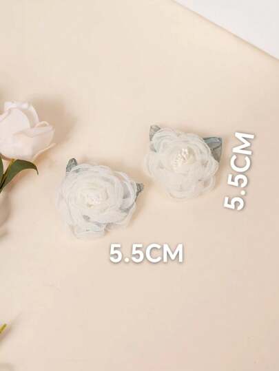 1 زوج من تزيينات مشابك أحذية على شكل وردة دقيقة مصنوعة من شبكة قابلة للفصل، مناسبة للأحذية النسائية ذات الكعب العالي والصنادل