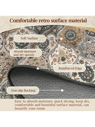JAYFAN سجادة قديمة الطراز لغرفة المعيشة ، حصيرة أرضية لطاولة القهوة والكنبة ، حصيرة أرضية دائرية لكرسي الكمبيوتر ودراسة