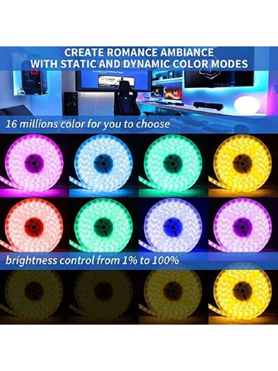 مجموعة أضواء شريط ليد ذكية لتلفزيون، طول 40م، عالية الجودة RGB 5050، شريط مرن، لاستخدامها خلفية التلفزيون، غرفة الألعاب،ديكور عيد الميلاد، عيد الحب