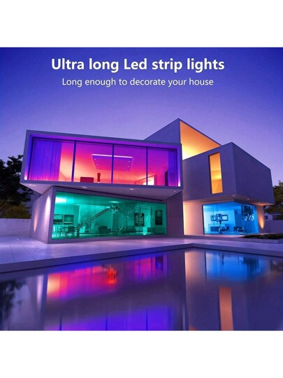 مجموعة أضواء شريط ليد ذكية لتلفزيون، طول 40م، عالية الجودة RGB 5050، شريط مرن، لاستخدامها خلفية التلفزيون، غرفة الألعاب،ديكور عيد الميلاد، عيد الحب