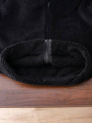 جاكيت ذات قلنسوة مبطنة أساسية سوداء للمراهقين كاجوال