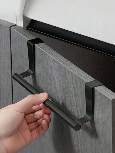 حامل منشفة أحادي الوصلة خلف باب الخزانة، رف معلق بدون ثقوب، مجموعة منظمة للمطبخ، أدوات المطبخ، منظم، شماعة، أدوات المطبخ