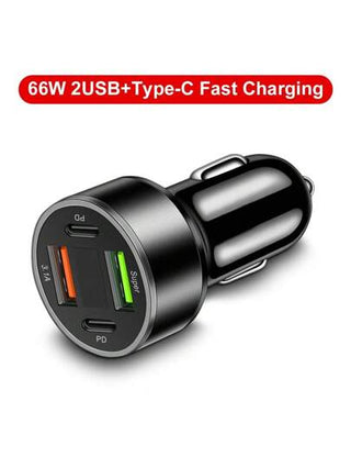 شاحن سيارة 100 واط 4 في 1 مع 2 منفذ USB و 2 منفذ Type-C PD ،شحن سريع متوافق مع هواتف 15/14/13 وهواتف ذكية أخرى متوافق مع و iPad وهواتف أندرويد والكمبيوتر المحمول، شاحن سريع متعدد الأجهزة تصميم صغير للشحن الآمن والفعال أثناء التنقل، هدية للعائلة والأصدقاء