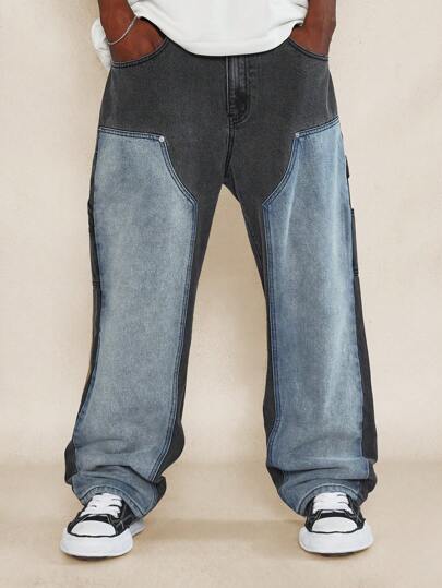 SUMWON بنطلون خشب مخلوط جينز