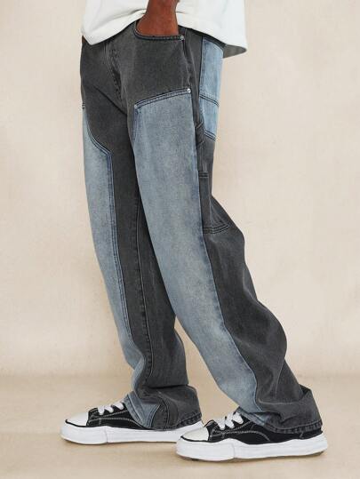 SUMWON بنطلون خشب مخلوط جينز