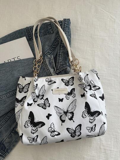 حقيبة كتف كبيرة السعة ذات تصميم مخطط أنيق للنساء، حقيبة تسوق مزودة بسحاب للاستخدام اليومي، حقيبة كتف سلسلة مبسطة مناسبة للمراهقات والطالبات وموظفي المكاتب، مثالية للمكتب والعمل والأعمال واليوم الدراسي، أفضل حقيبة عمل للنساء والطلاب المدرسيين