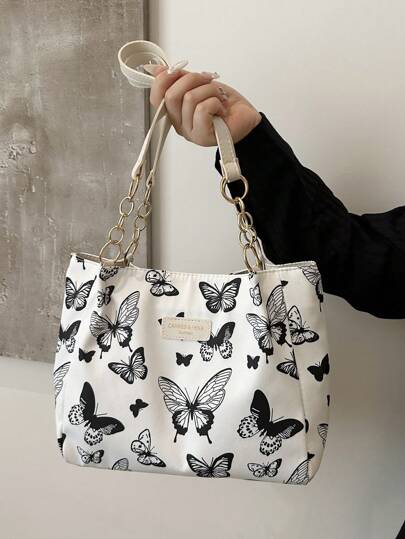 حقيبة كتف كبيرة السعة ذات تصميم مخطط أنيق للنساء، حقيبة تسوق مزودة بسحاب للاستخدام اليومي، حقيبة كتف سلسلة مبسطة مناسبة للمراهقات والطالبات وموظفي المكاتب، مثالية للمكتب والعمل والأعمال واليوم الدراسي، أفضل حقيبة عمل للنساء والطلاب المدرسيين