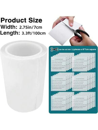 1 لفة طقم إصلاح قطع مرقد هوائي عالي الجودة، لفة 2.75بوصة * 3.3 قدم قطع مقاومة للماء مصنوعة من البولي يوريثان الحراري لإصلاح المراقد الهوائية والعوامات والقفزات المنزلية والخيام والقماش والمظلات وأسرة الهواء والألعاب النفاخة