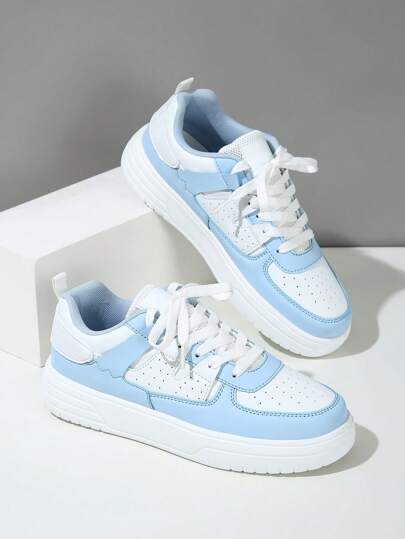 أحذية رياضية كاجوال بلون أحادي أنيقة