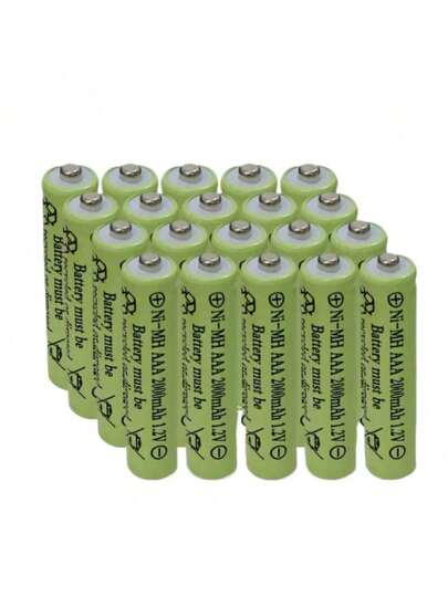 بطاريات قابلة للشحن ذات سعة عالية 2000مللي أمبير في الساعة من نوع AAA و AA، 1.2 فولت، مع شاحن USB مخصص وحماية من الدائرة القصيرة (الشاحن مناسب فقط لشحن هذه البطارية)