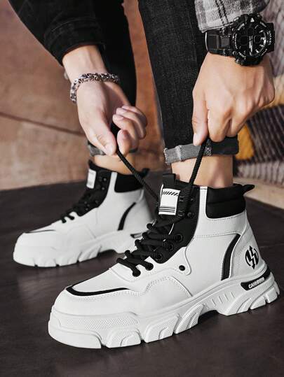 بوت كاحل رياضية عالية للرجال، بوت كاحل كاجوال موضة جديدة 2024، بوت походные مانعة للانزلاق مقاومة للماء