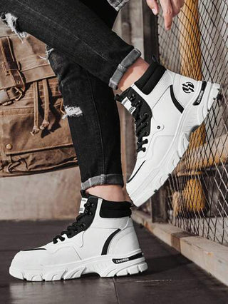 بوت كاحل رياضية عالية للرجال، بوت كاحل كاجوال موضة جديدة 2024، بوت походные مانعة للانزلاق مقاومة للماء