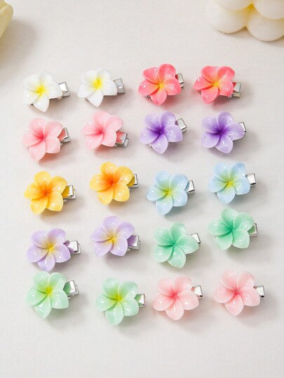 20 قطعة/ مجموعة كبابيس شعر ملونة بزهور للأطفال البنات، دبابيس رائعة على شكل أقحوان صغير للأميرة، إكسسوارات شعر للاستخدام اليومي