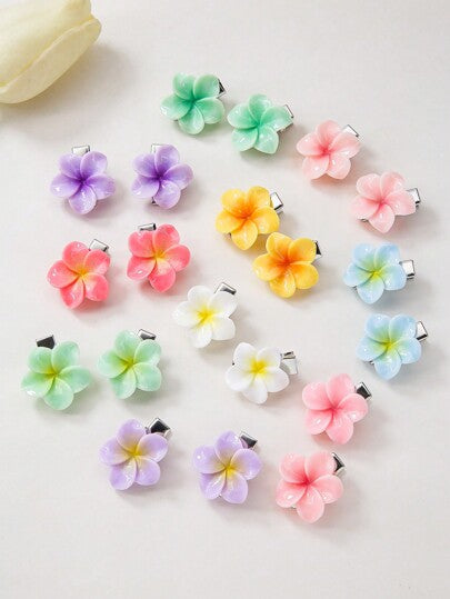 20 قطعة/ مجموعة كبابيس شعر ملونة بزهور للأطفال البنات، دبابيس رائعة على شكل أقحوان صغير للأميرة، إكسسوارات شعر للاستخدام اليومي