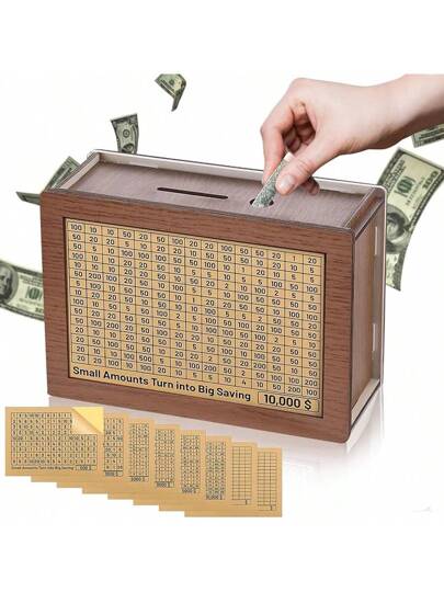 أثاث مكتبي صندوق توفير خشبي، صندوق توفير أموال خشبي، بنك  خشبي مع هدف الفرز، بنك  خشبي للأولاد والبنات (صندوق توفير خشبي آمن للأموال)