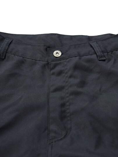 yuehaibao بنطال كارجو متعدد الجيوب خصر متوسط للرجال (الحزام غير مضمن)