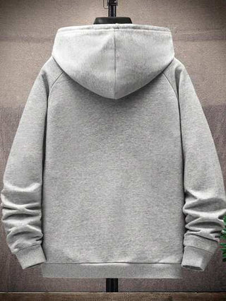 معطف هودي بسحَّاب من الفليس ذو لون أحادي للفتى المراهق