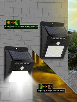 1/2/4 قطعة أضواء حركة شمسية خارجية LED، مقاومة للماء IP65 حساسة للحركة بزاوية واسعة، أضواء شمسية للفناء والخارج