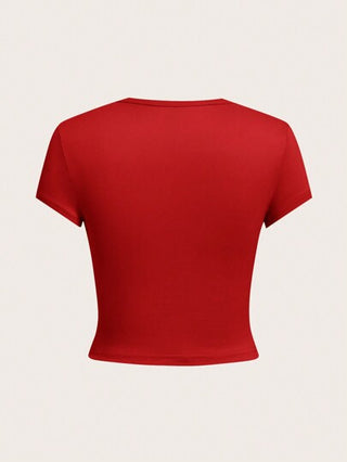 EZwear حزمة 4قطع تيشيرت نسائي مضبوط بأكمام قصيرة وياقة مستديرة للصيف