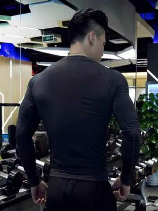 قميص كم طويل رياضي مضغوط بتصميم boyfriendالرجالي، بناطيل رياضية ذات قطع عضلي، تمنع الروائح الكريهة، راش قارد، رياضي