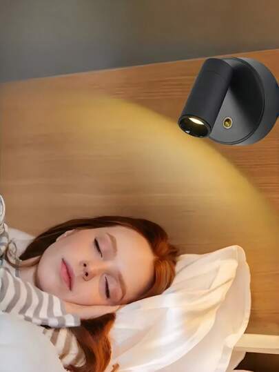 قطعة واحدة إضاءة حائط لاسلكية قابلة للشحن بلمس ديمر مصنوعة من الألومنيوم والبلاستيك، قابلة للتعديل ب- 3 ألوان، لا تحتاج إلى أسلاك، لديكور غرفة النوم والمدخل وغرفة المعيشة والمكتب