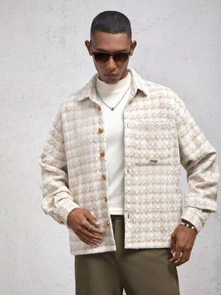 AKNOTIC Business Casual بدلة كاجوال بياقة وصدر مربع بأكمام طويلة فضفاضة للرجال ، مناسبة للخريف