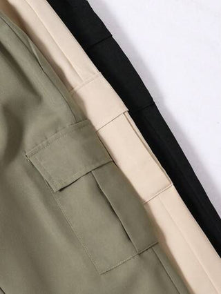 SHEIN 3قطع بنطلونات جيب كاجوال متضيقة للأولاد الصغار، مريحة وقابلة للتنفس، مناسبة للخروجات والملابس الشارعية، الخريف
